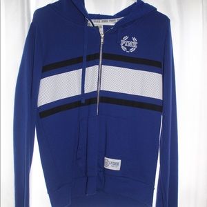 VS PINK blue zip up sweatshirt with hood